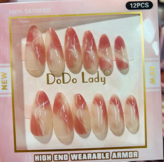 Fake nails 12 pieces with plastic glue