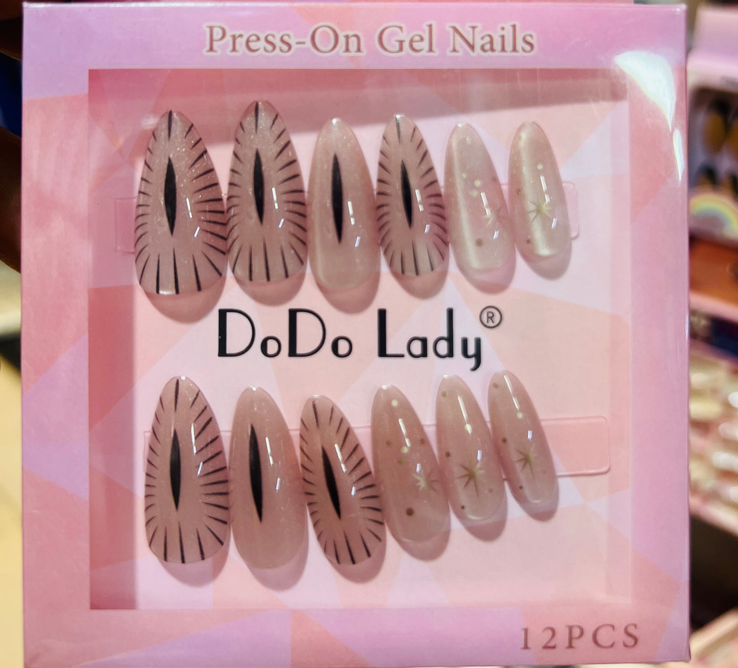 Fake nails 12 pieces with plastic glue
