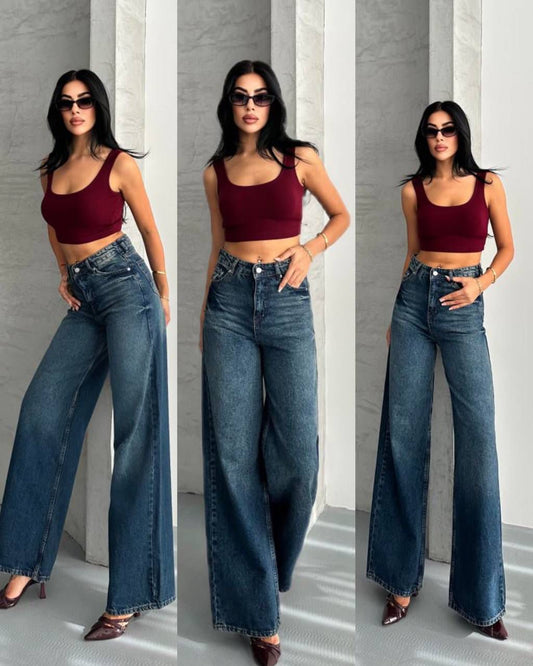 Wide leg jeans