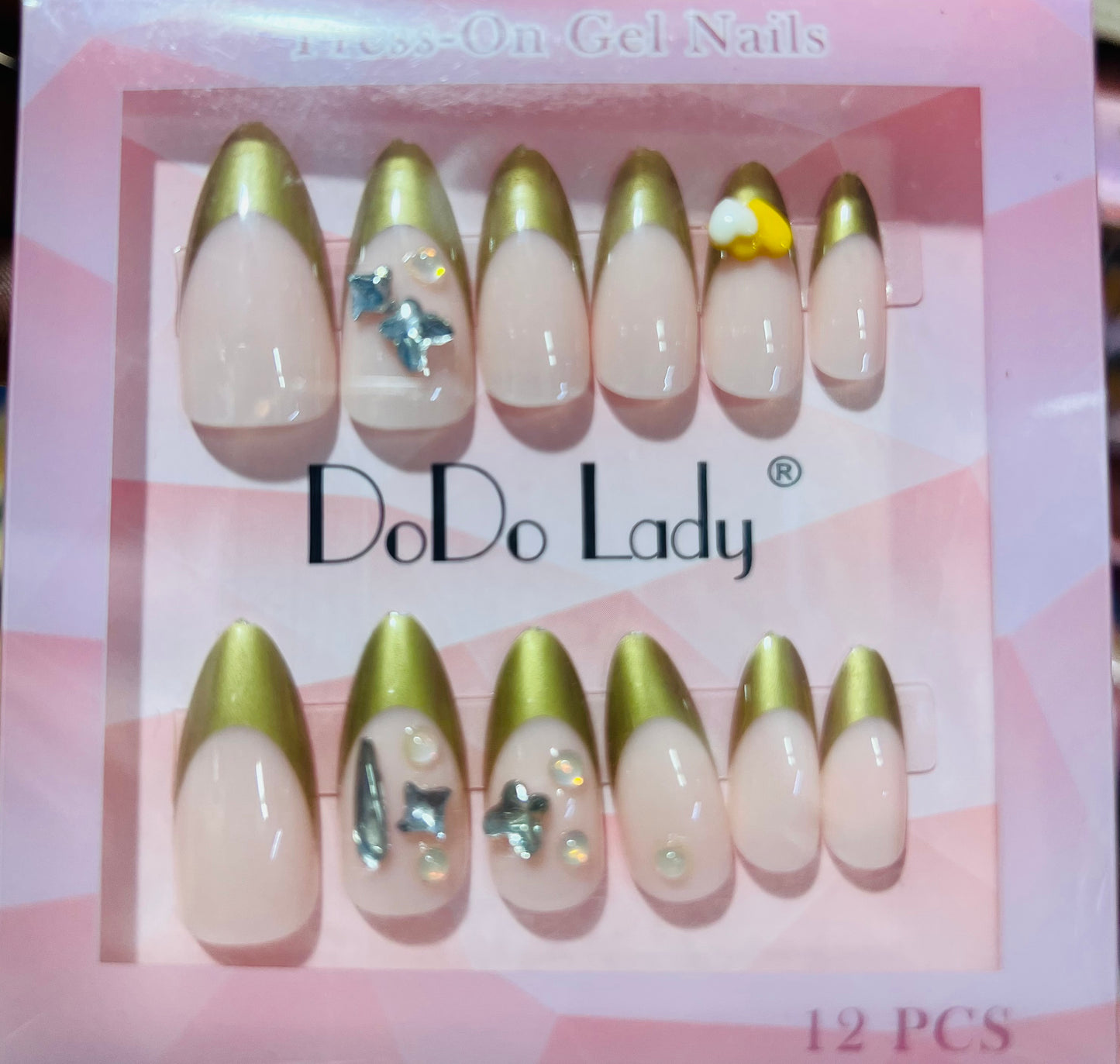 Fake nails 12 pieces with plastic glue