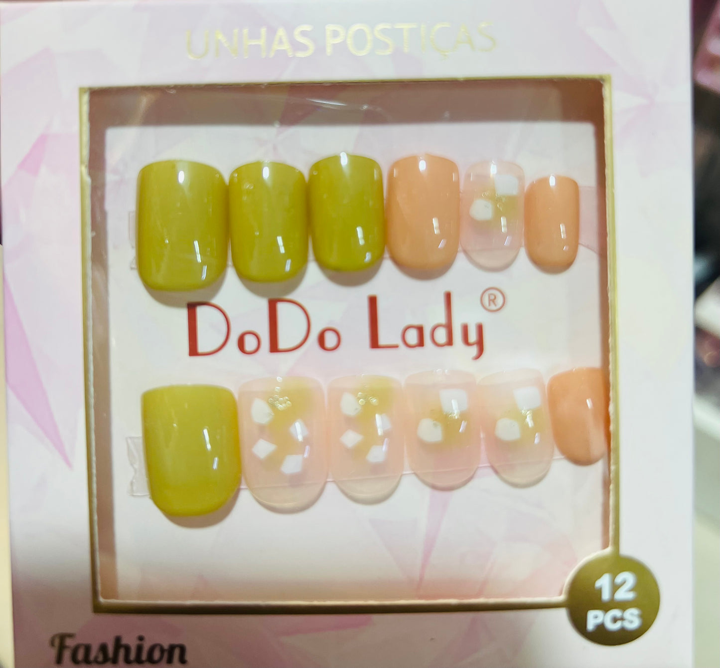 Fake nails 12 pieces with plastic glue