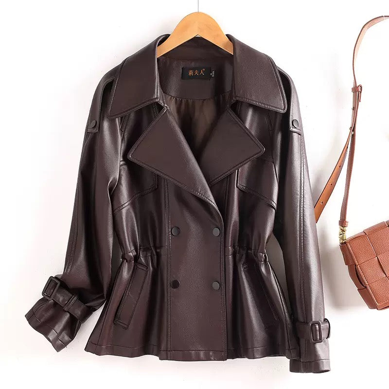 New mini leather coat