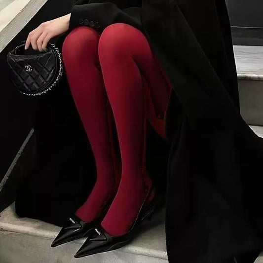 Sexy Matte solid pantyhose high waist Micro pressure tight fitting stirrup Stocking