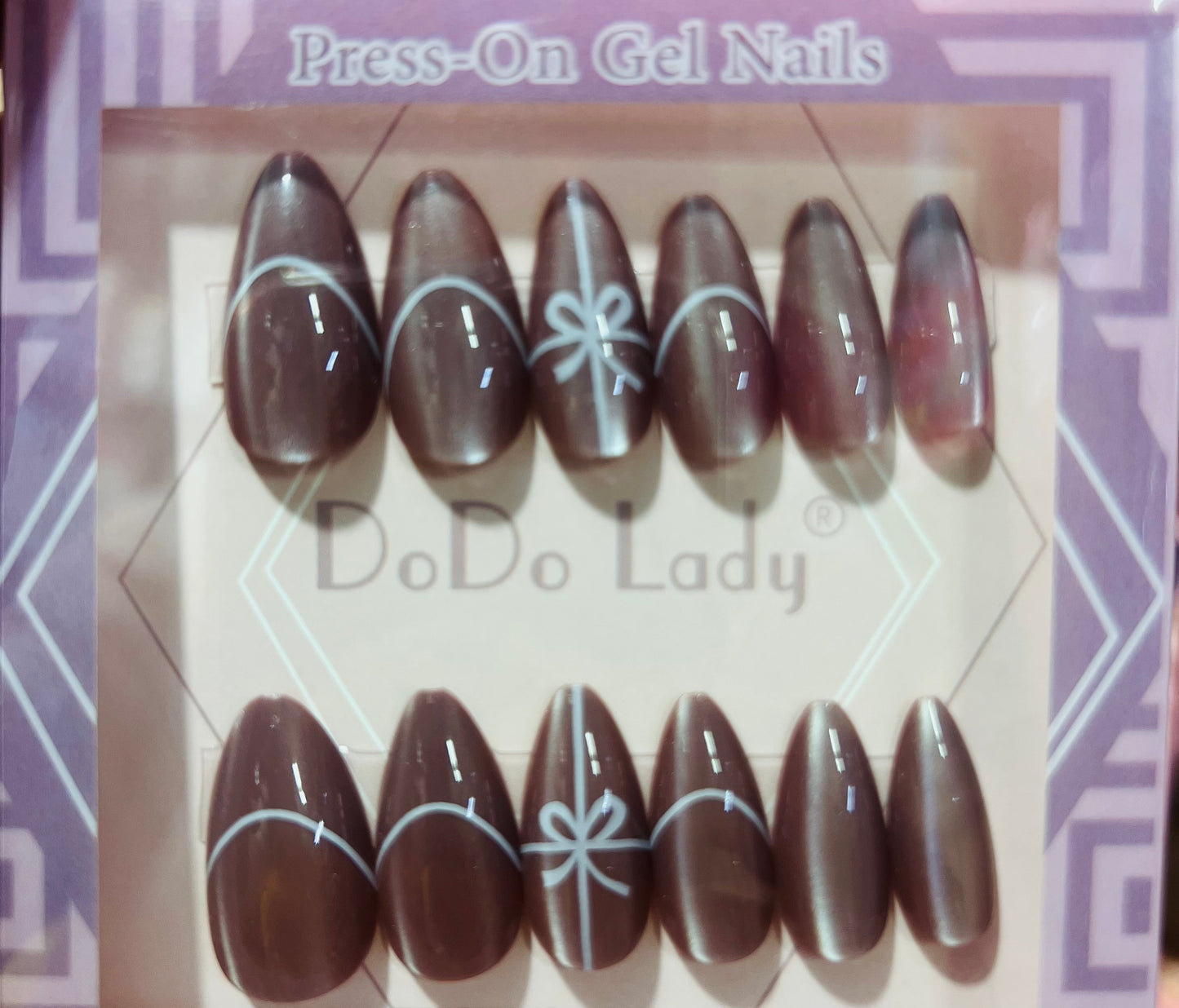 Fake nails 12 pieces with plastic glue
