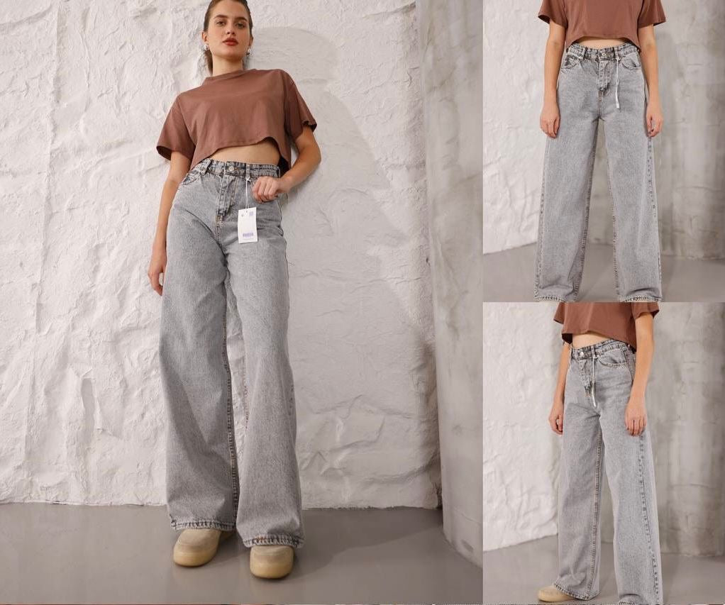 Wide leg jeans 92% cotton , 8% lycra