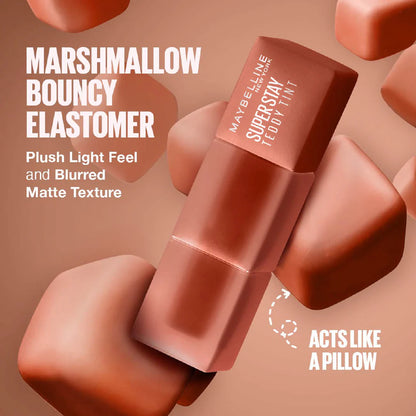MAYBELLINE, NEW YORK SUPER STAY TEDDY TINT SOFT BLURRED MATTE LIP TINT 12H LONGWEAR TRANSFER PROOF