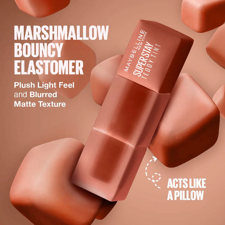MAYBELLINE, NEW YORK SUPER STAY TEDDY TINT SOFT BLURRED MATTE LIP TINT 12H LONGWEAR TRANSFER PROOF