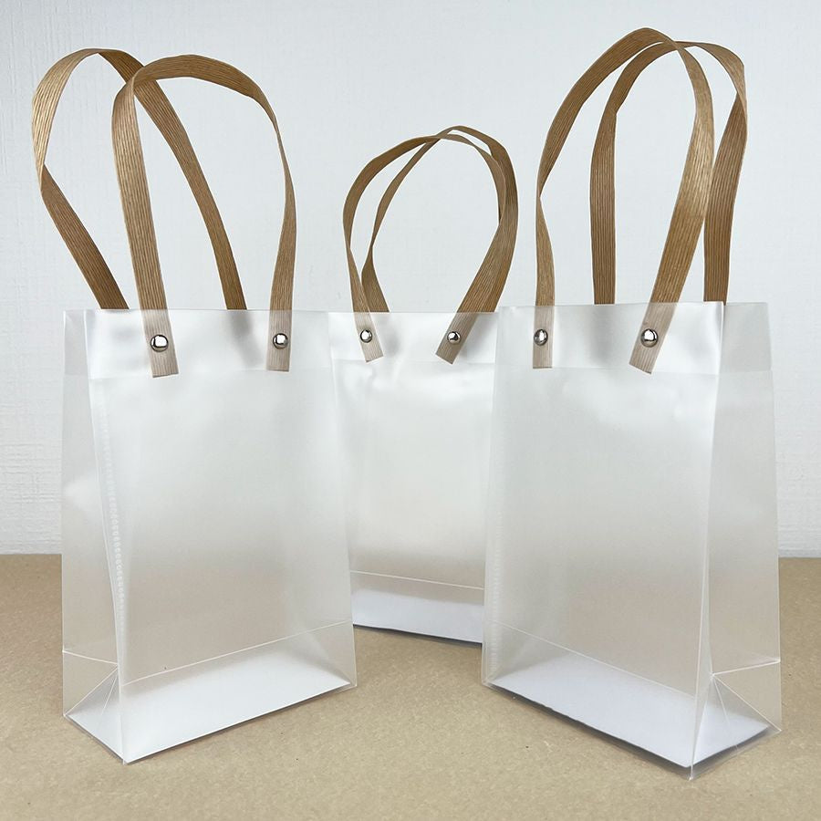 Gift bags transparent قبضه ازرق/ قبضة بيج