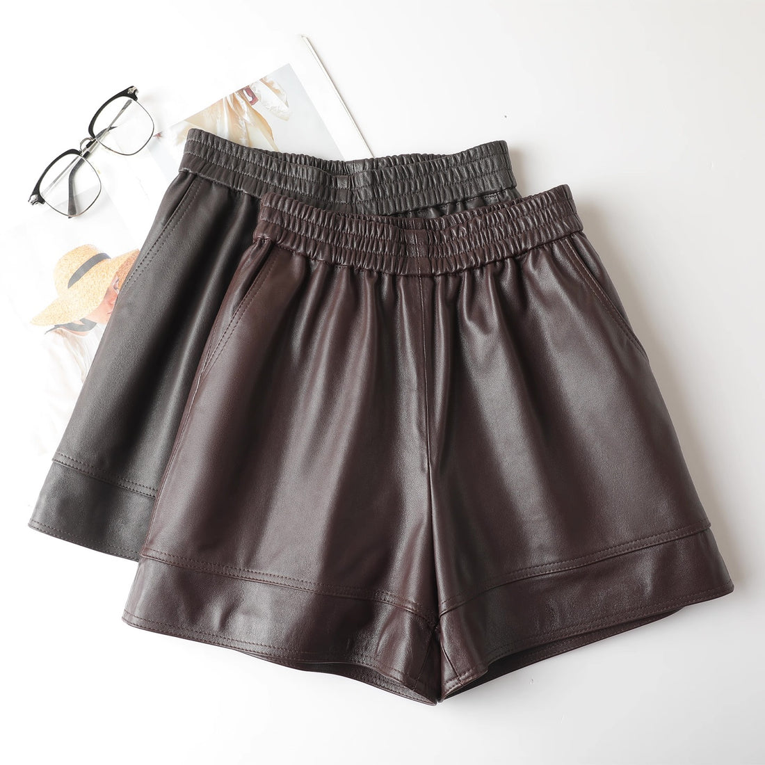 Leather shorts