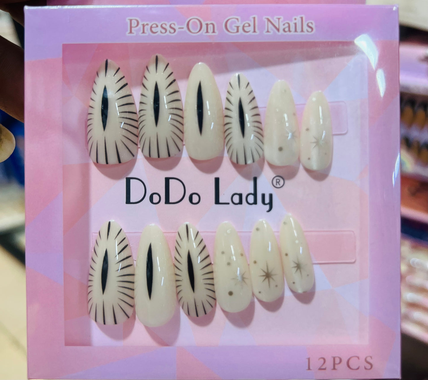 Fake nails 12 pieces with plastic glue