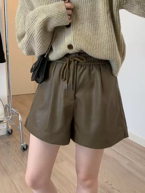 Leather shorts