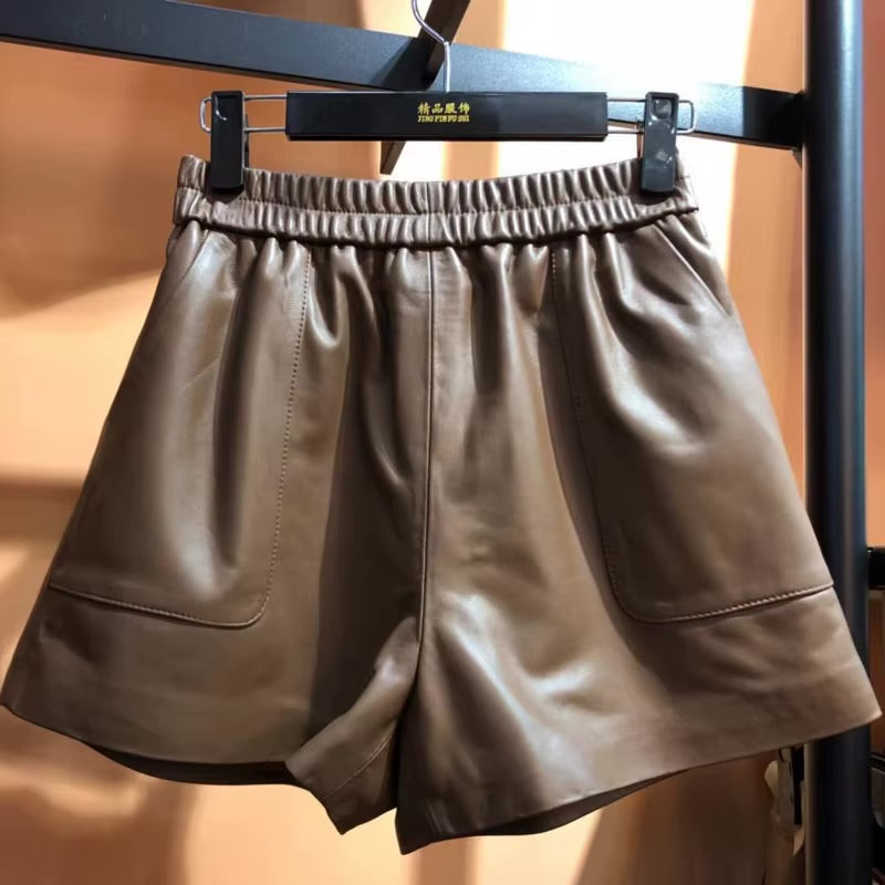Leather shorts