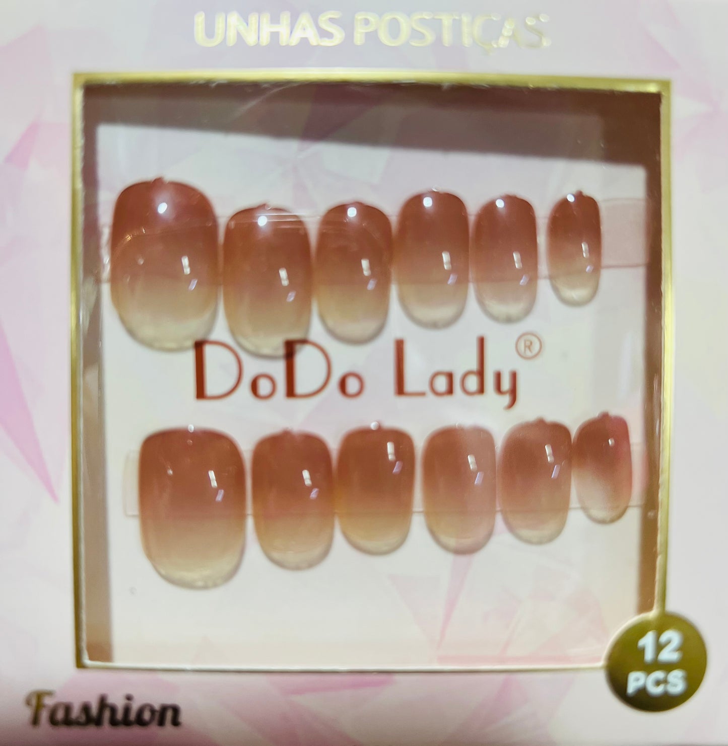Fake nails 12 pieces with plastic glue