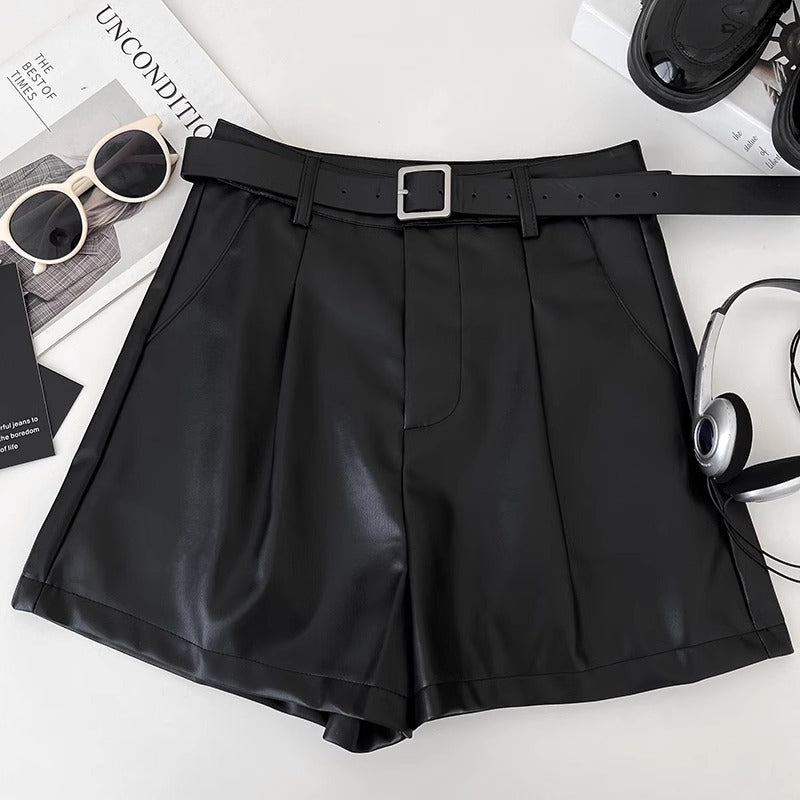 Leather shorts
