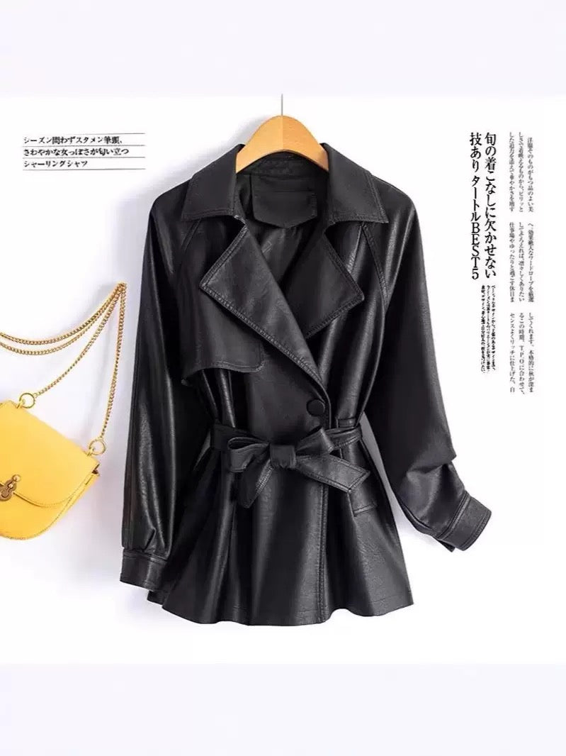 New mini leather coat