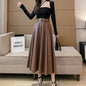 Leather skirt with belt
