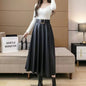 Leather skirt with belt