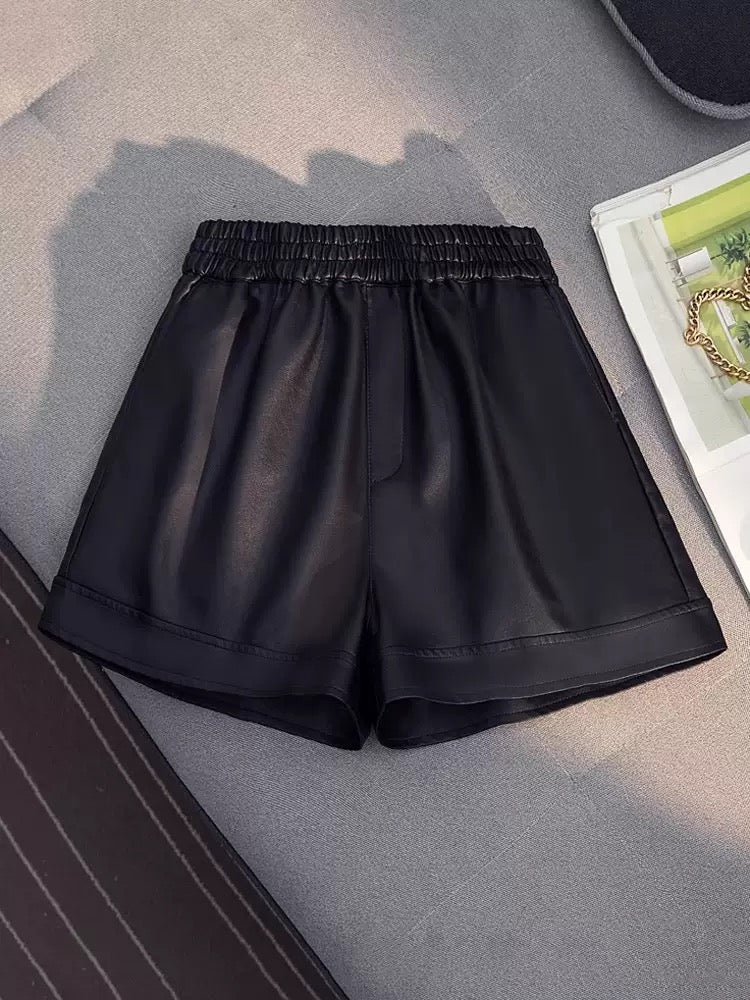 Leather shorts