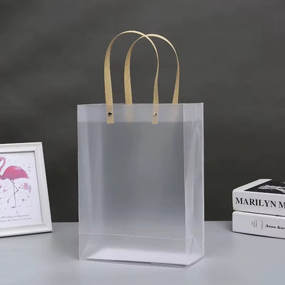 Plastick gift bags 4 colors pink/blue/beige/white