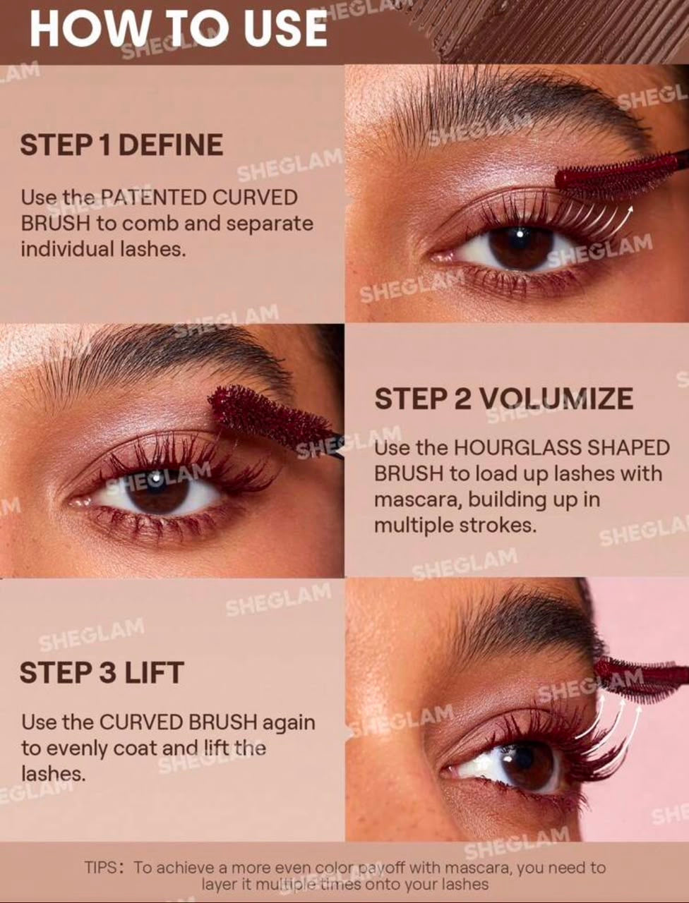 SHEGLAM ALL-IN ONE VOLUME &LENGTH MASCARA MASCARA VOLUME & LONGUEUR TOUT-EN -UN