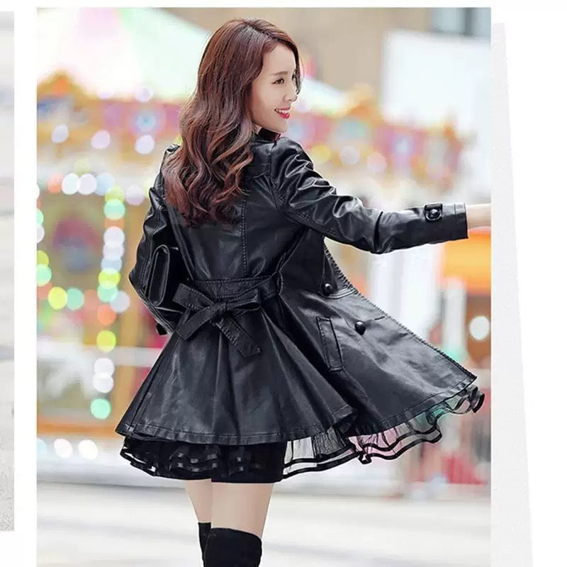 New mini leather coat