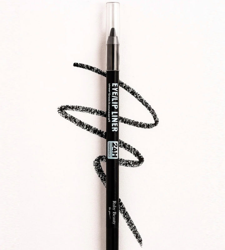 Ruby Beauty 2-in-1 Eye & Lip Liner – Waterproof Black Pencil