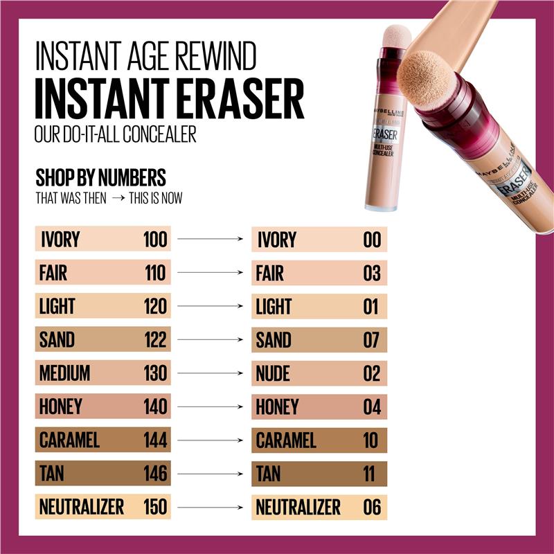 MAYBELLINE, NEW YORK INSTANT AGE REWIND ERASER DARK CIRCLES TREATMENT, MULTI-USE CONCEALER