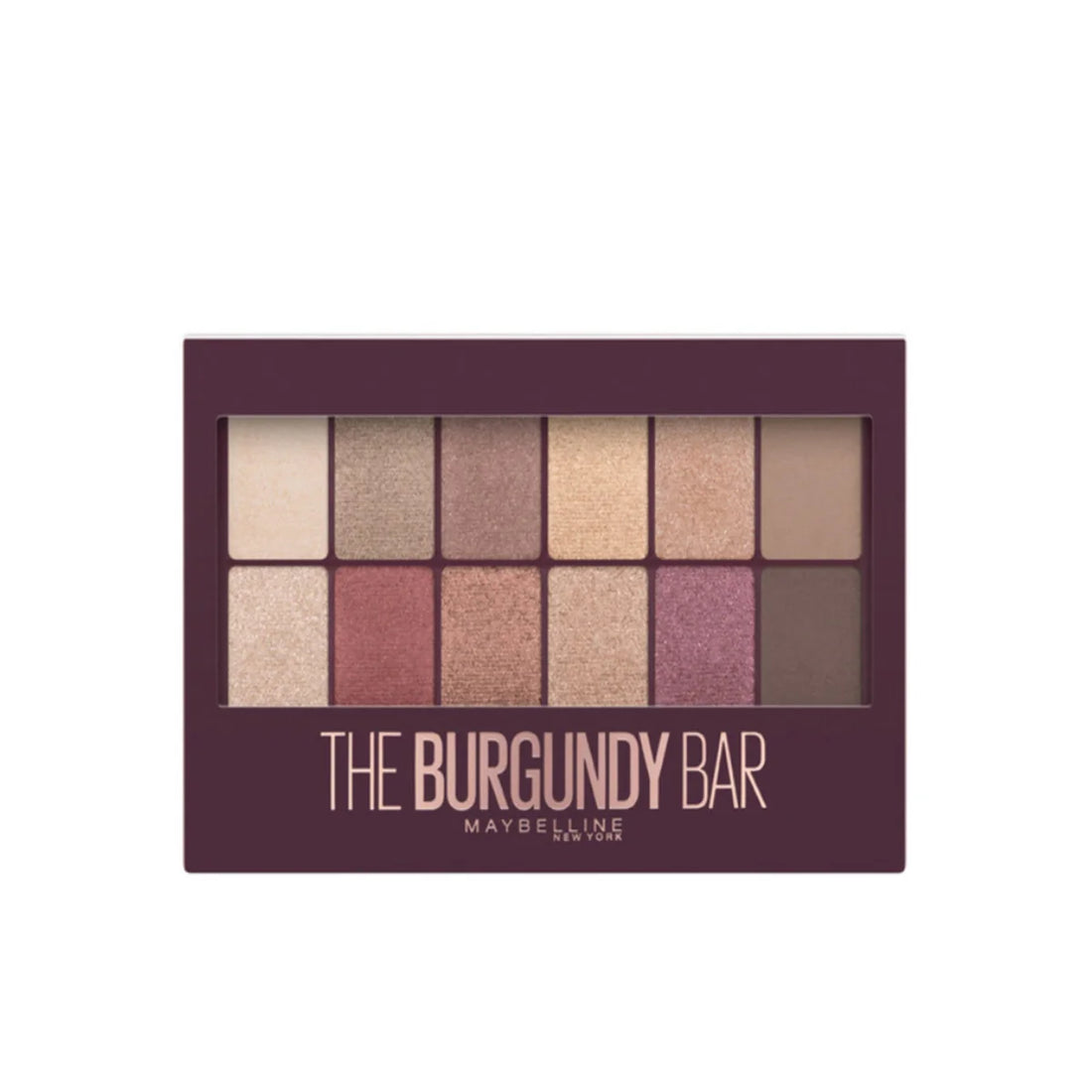 MAYBELLINE, NEW YORK THE BURGUNDY BAR EYESHADOW PALETTE - FEATURES 12 EXPERTLY CURATED SHADES