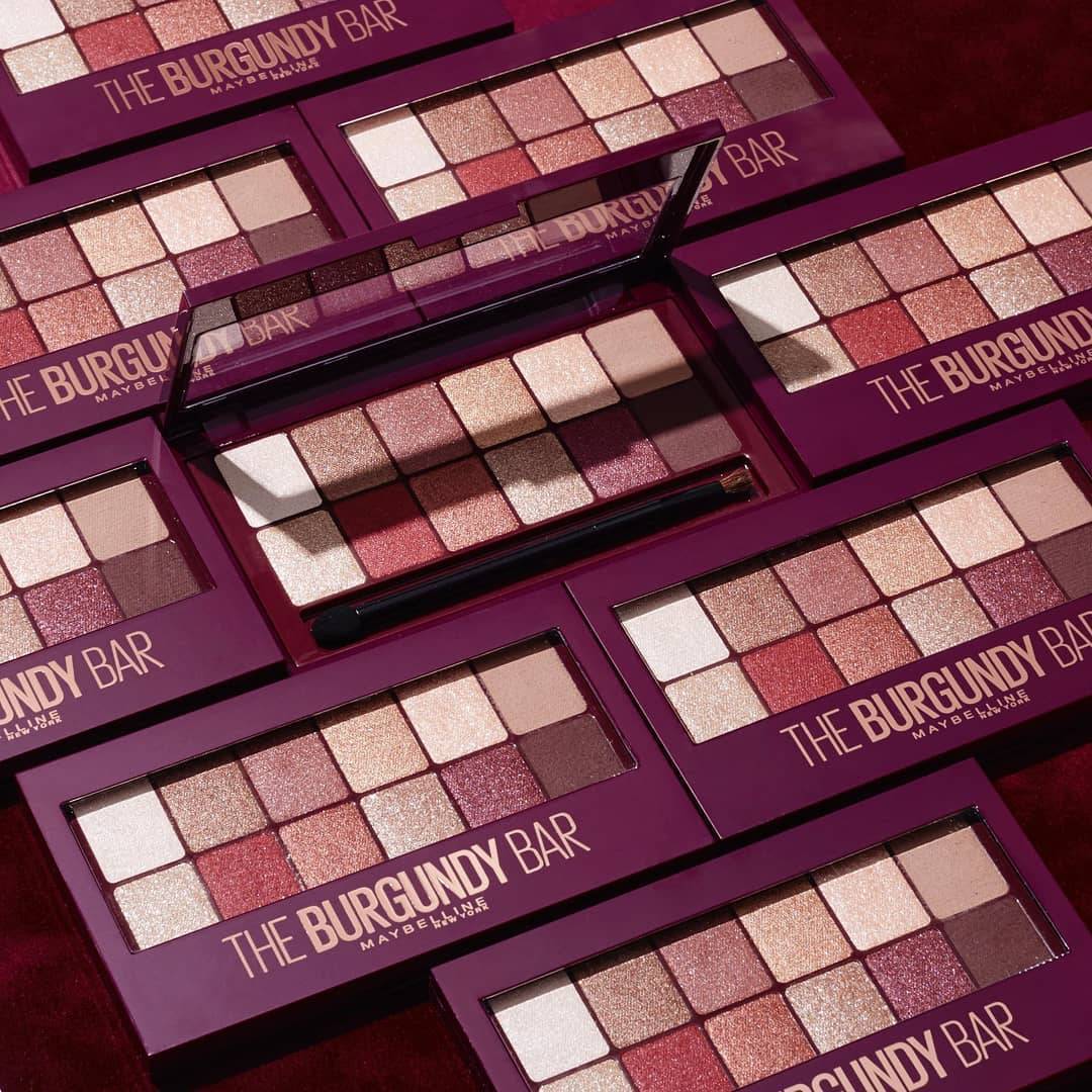 MAYBELLINE, NEW YORK THE BURGUNDY BAR EYESHADOW PALETTE - FEATURES 12 EXPERTLY CURATED SHADES