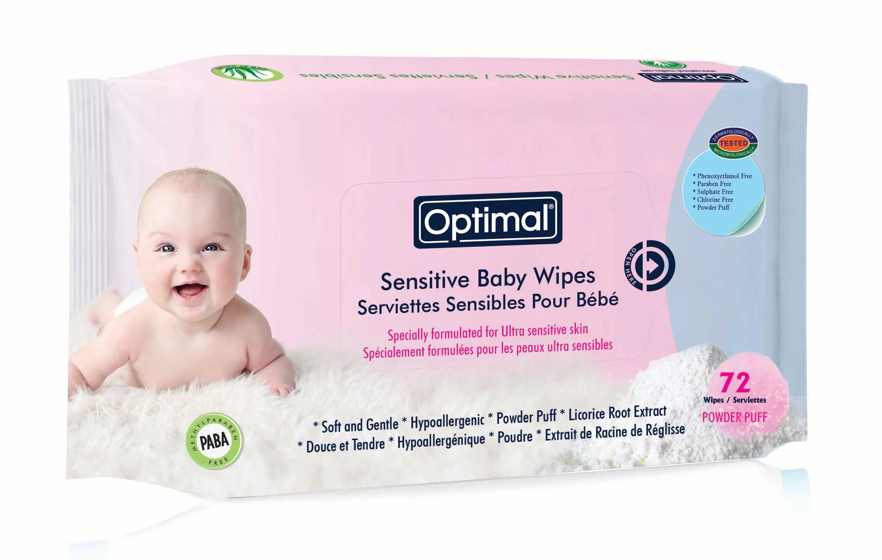Optimal sensitive baby wipes lingettes sensibles pour bebe