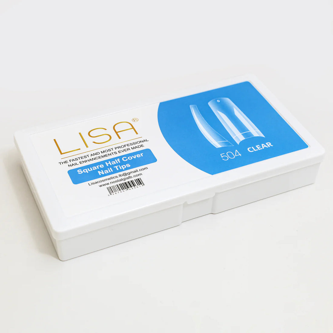 Lisa sqaure half cover nail tips clear 504 pcs