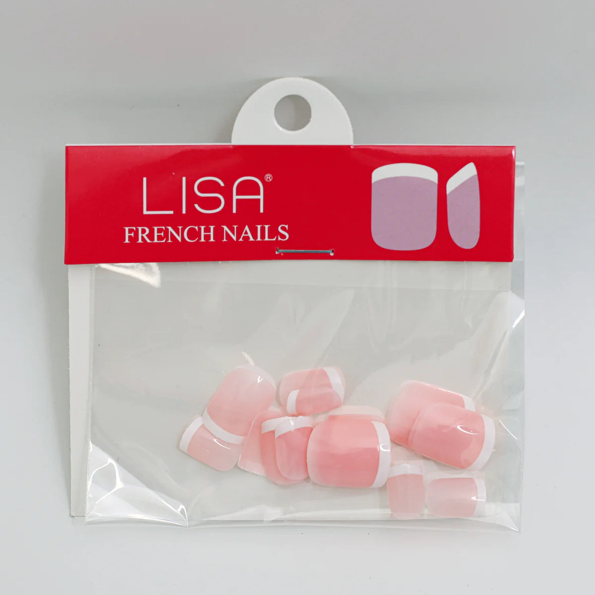 Lisa Round French Nails 24pcs