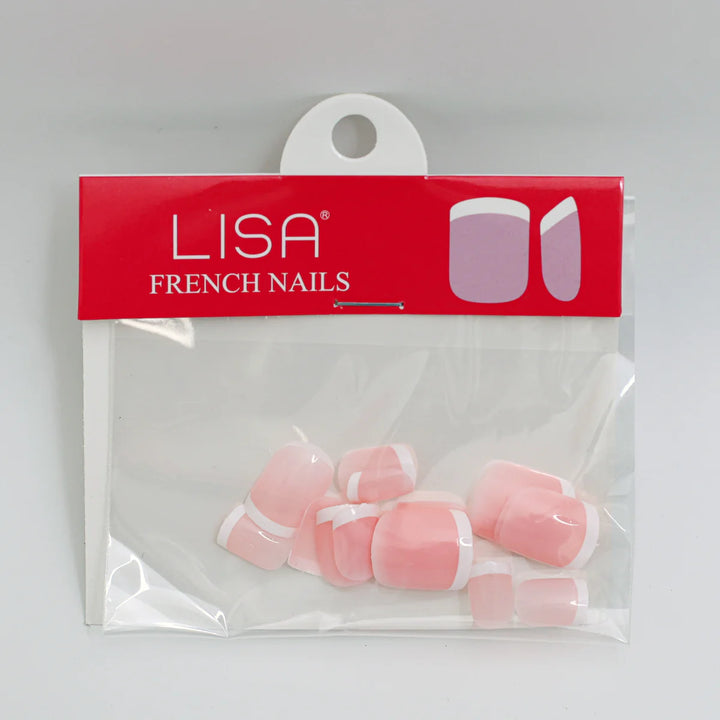 Lisa Round French Nails 24pcs
