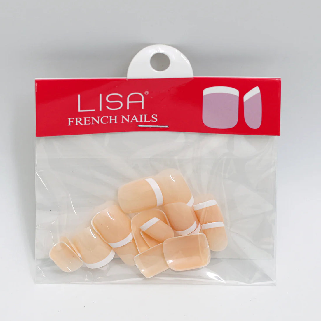 Lisa Round French Nails 24pcs