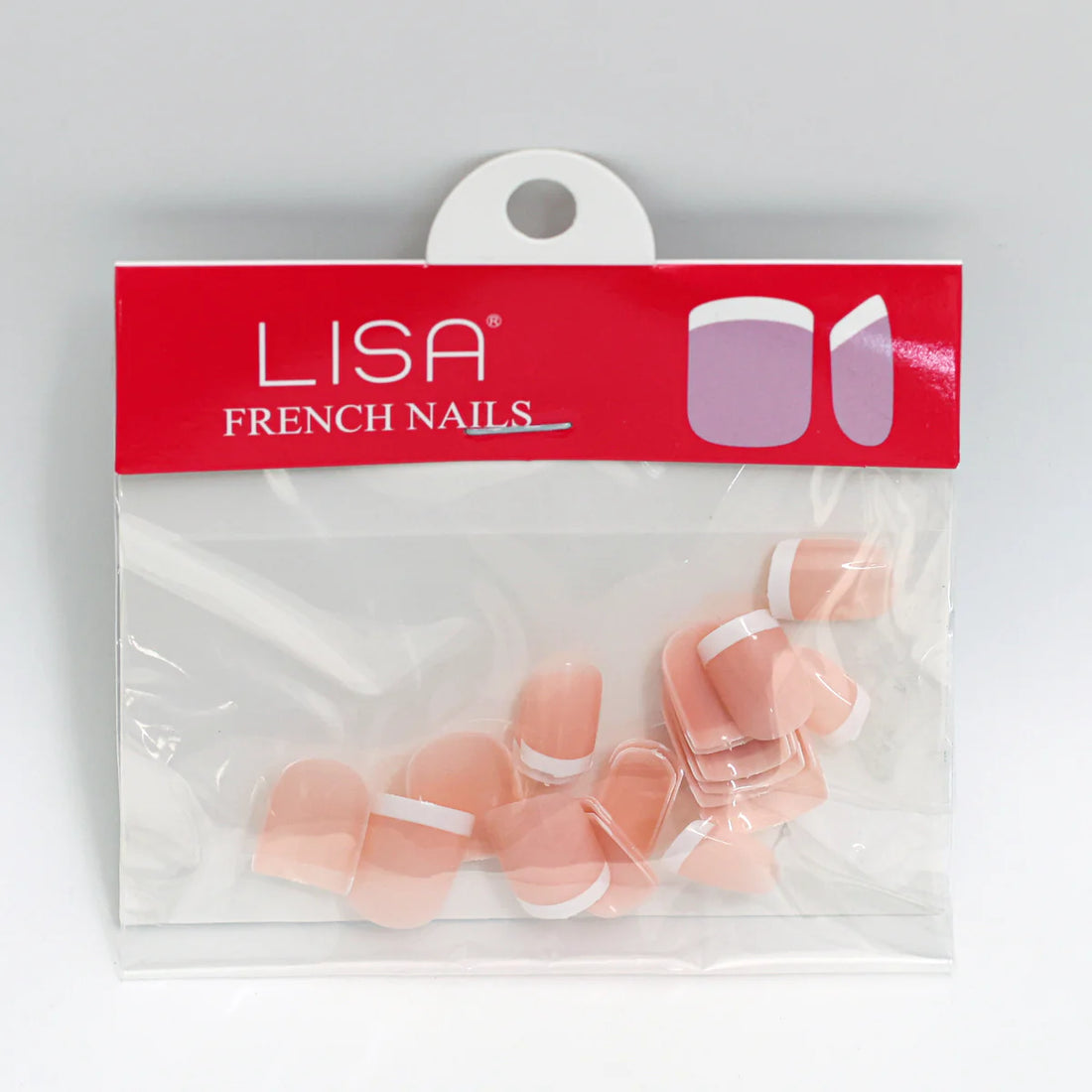Lisa Round French Nails 24pcs